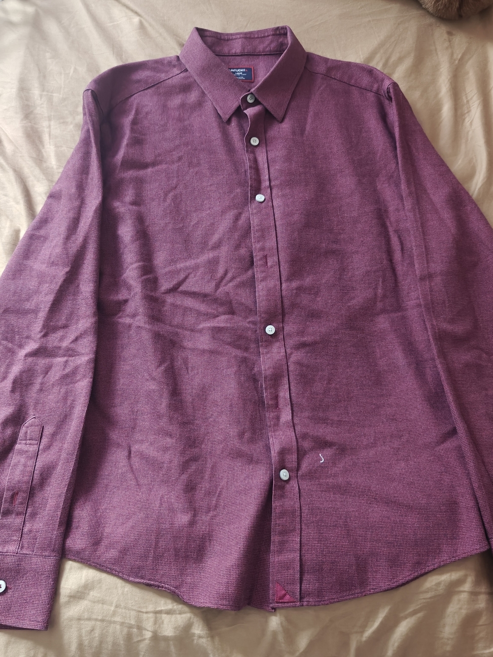 UNTUCKit Men's Long-Sleeve Button-Up Shirt - Plum